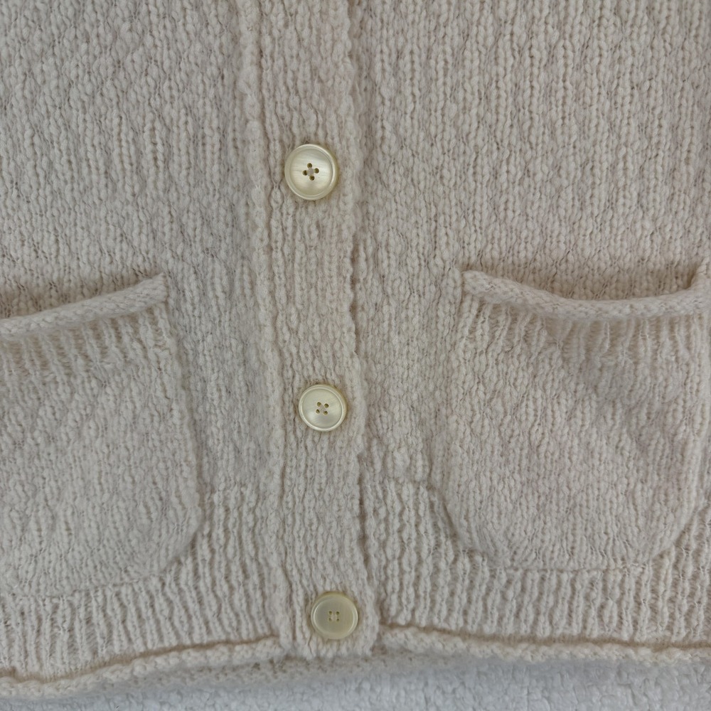 J Crew Sweater Womens Small Beige Alpaca Wool Blend Button Cardigan Pockets‎ - Picture 4 of 8